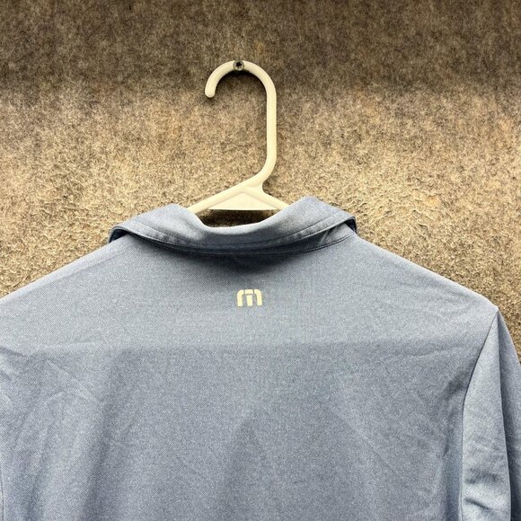 Travis Mathew Polo Shirt Mens Medium Blue Pebble Beach Golf Links Performance - Picture 3 of 14